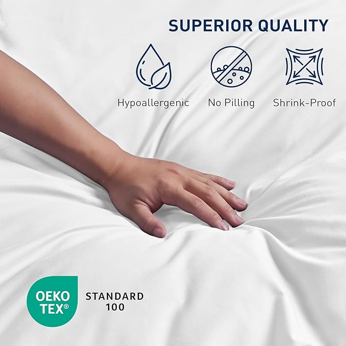 Twin/Twin XL Size Flat Sheet 4 Pack, 100% Cotton Percale Flat Bed Sheet - Image 6