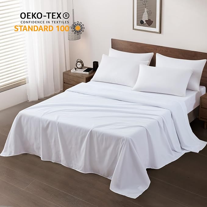 Maple&Stone Queen Flat Sheet 6 Pack, Premium Soft & Breathable, Brushed - Image 2