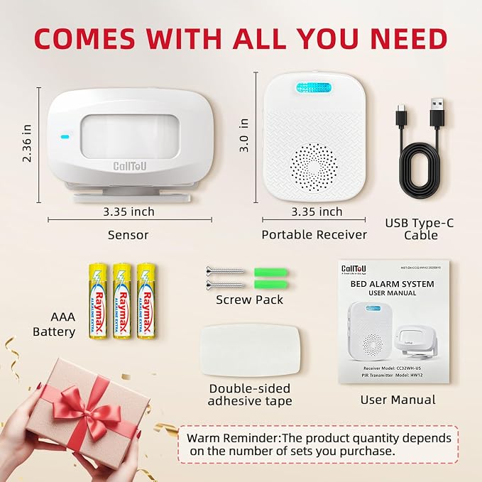 CallToU Bed Alarm for Elderly Adults Sensor Alarm and Fall Prevention for - Image 9