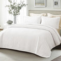Whale Flotilla Ultra Soft King Quilt Bedding Set, Lightweight Microfiber White by WHALEFLOTILLA