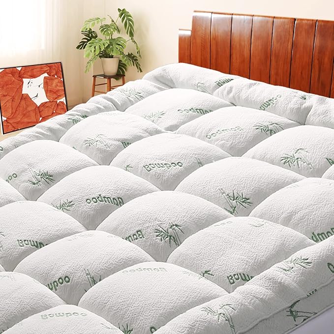 Mattress Topper Twin Size, Cooling Extra Thick Breathable Viscose Made from by SakuraHome