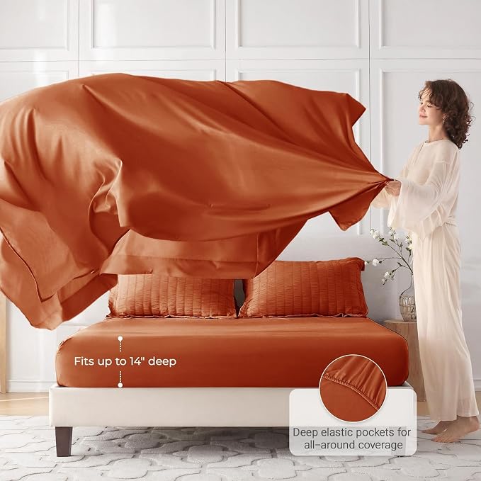 MUXHOMO 7 Pieces King Comforter Set, Seersucker Bed in a Bag King Size - Image 3