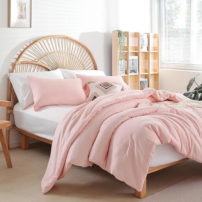 weigelia Pink Comforter Sets King Size Comforter Set 3 Piece Soft Microfiber - Image 3