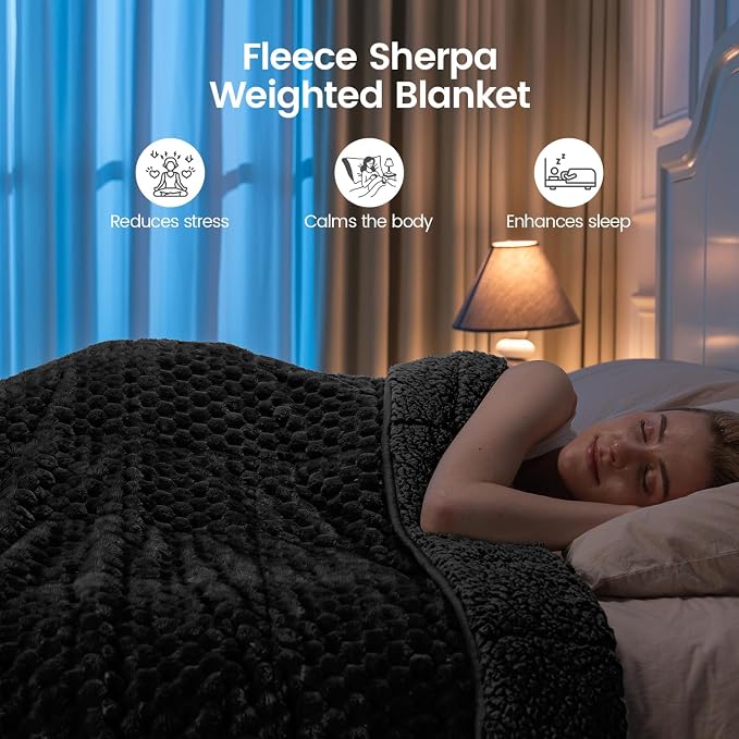 Super Fuzzy Soft Fleece Sherpa Weighted Blanket 15 lbs - Image 2