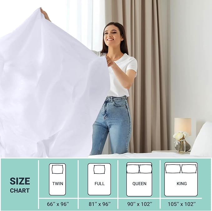 ZPECC Twin Flat Sheet Only 4 Pack, Durable White Top Bed Sheets Hypoallergenic - Image 5