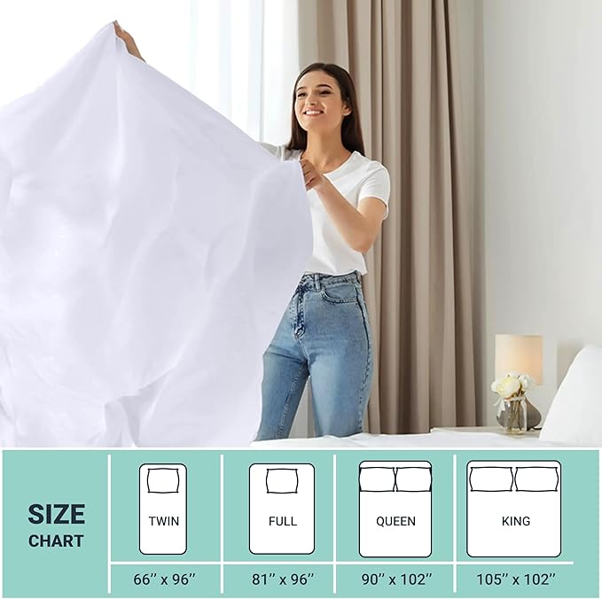 ZPECC King Flat Sheet Only 1 Pack, Durable White Top Bed Sheets Hypoallergenic - Image 5