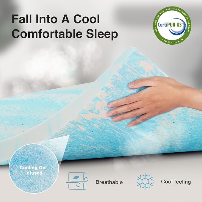 Novilla Memory Foam Mattress Topper Twin XL - Image 2