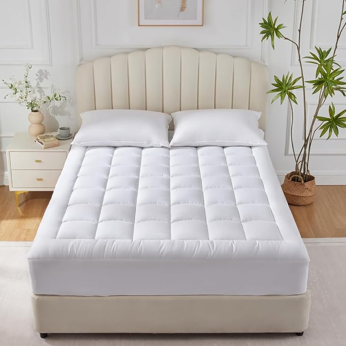 CozyLux California King Size Mattress Pad Pillow Top Cotton Cooling Mattress - Image 7