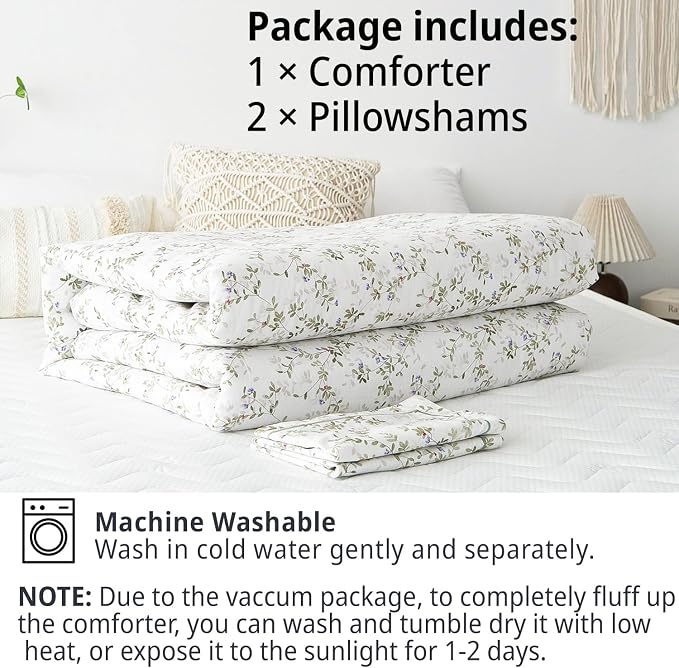LEMIROE Botanical Cotton Comforter King Size - Image 7