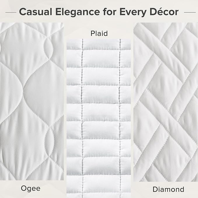 Comfort Spaces King Quilt Set Modern Reversible Diamond Coverlet King Bedding - Image 5