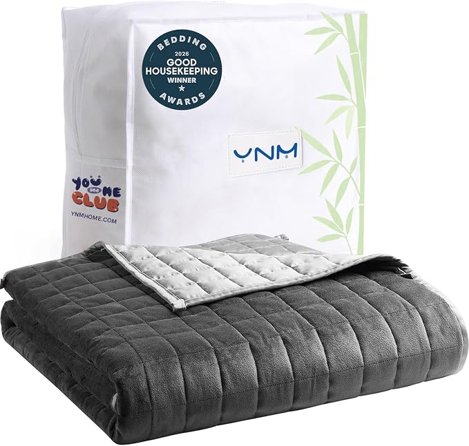YnM Weighted Blanket, Cooling Bamboo & Cozy Velvet, Smallest Compartments by YNM