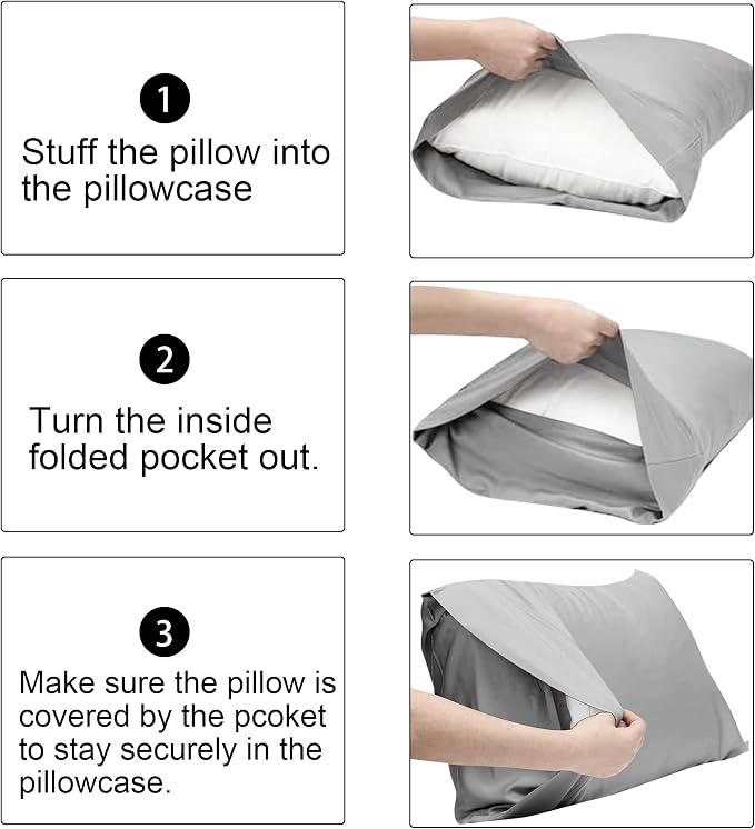 FLXXIE King Pillow Cases Set of 2, Soft Microfiber Pillow Covers - Image 7