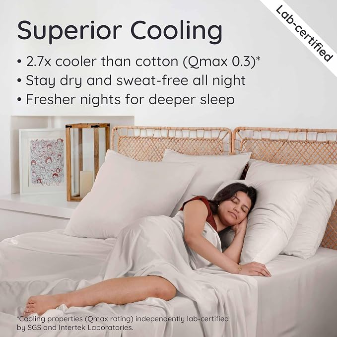 Bambaw 100% Viscose Derived from Bamboo Fitted Sheet Full Size, Cooling Fitted - Image 3