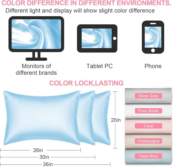 Silk Pillow Cases 2 Pack Queen Size - Image 7