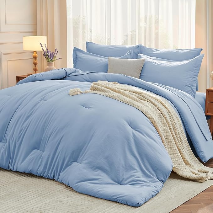 MUXHOMO 5 Pieces Twin Comforter Set, Soft Bed in a Bag Twin Size, All Season by MUXHOMO