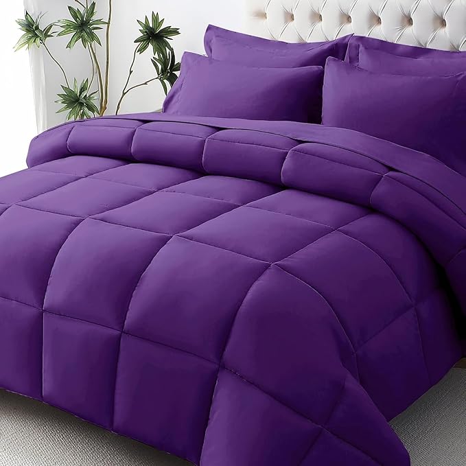 JOLLYVOGUE Full Comforter Set, Ultra-Soft Bed in a Bag Full Size 7 Pieces by JOLLYVOGUE