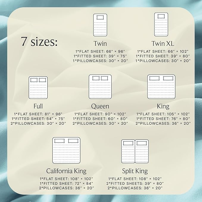 LuxClub 5 PC Split King Sheet Set, Breathable Luxury Bed Sheets, Deep Pockets - Image 4