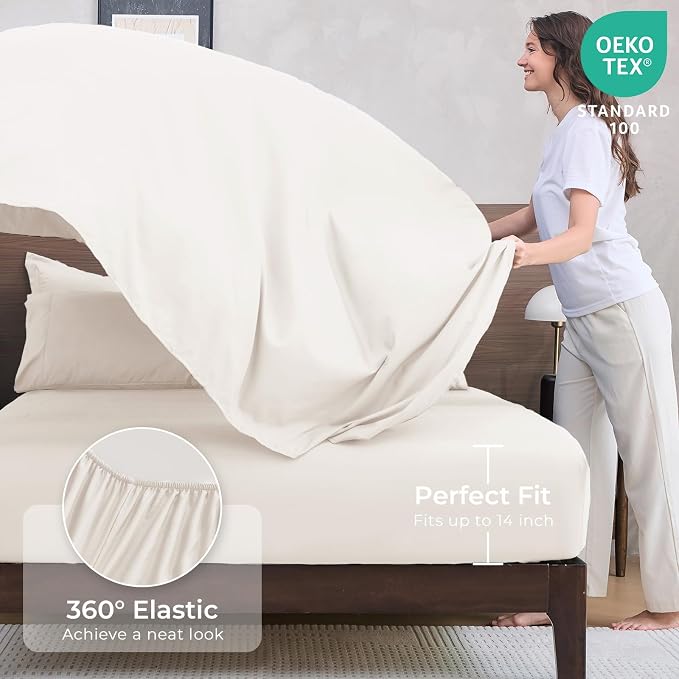 HEVUMYI Ivory Twin Comforter Set - Image 5