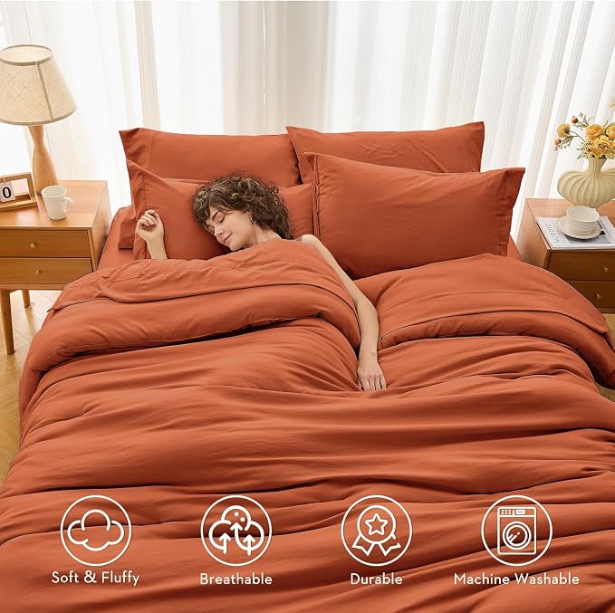 MUXHOMO 5 Pieces Twin XL Comforter Set, Soft Bed in a Bag Twin XL Size - Image 2
