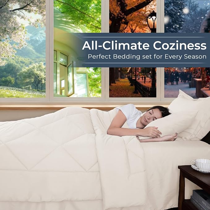 HEVUMYI Ivory Full Comforter Set - Image 3