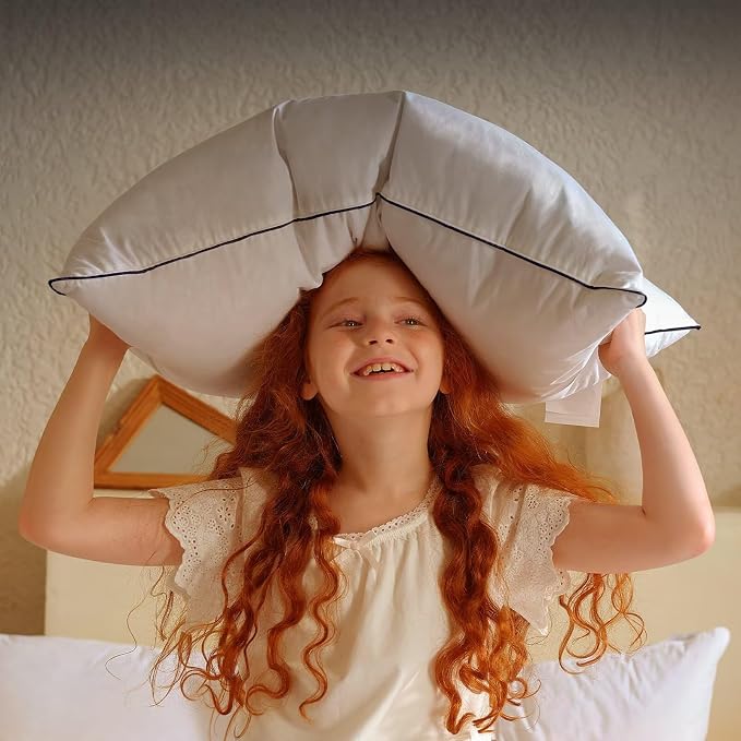 BHZ Goose Down Feather Pillows Standard Size Set of 4 Pack, Luxury Hotel - Image 4