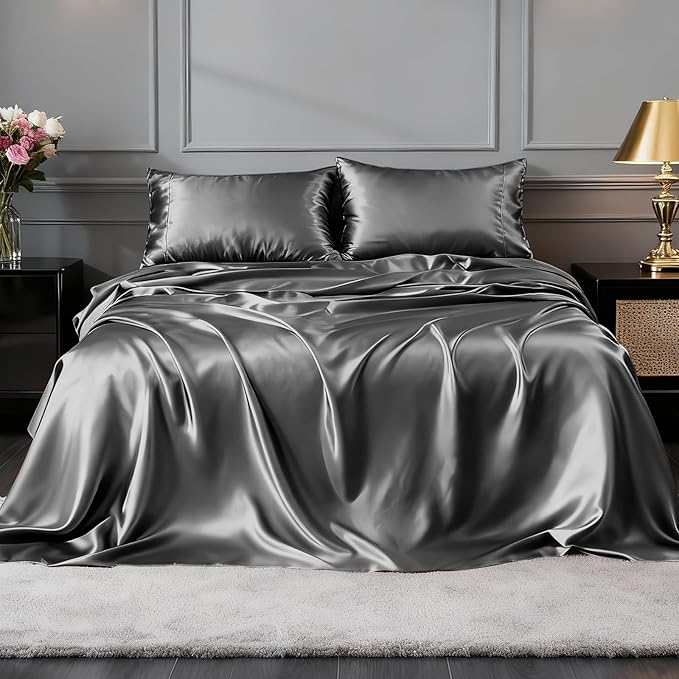 FreshCulture Satin Sheets Twin Size Bed Set - Image 2