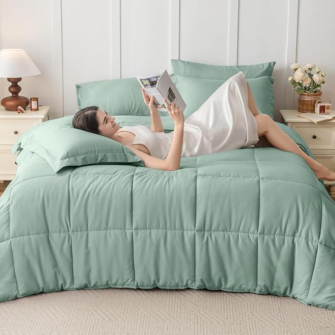 JOLLYVOGUE Twin Comforter Set, Ultra-Soft Bed in a Bag Twin Size 5 Pieces - Image 6