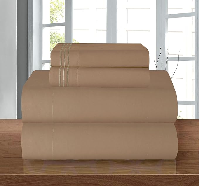 Elegant Comfort Luxury Soft 1500 Premier Hotel Quality 4-Piece Sheet Wrinkle - Image 9