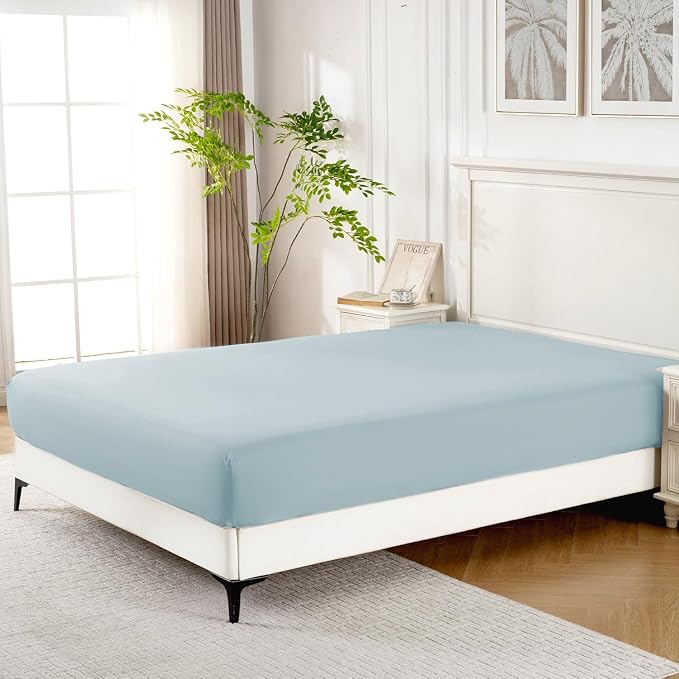 ROSE&RISY Black Full Fitted Sheet, Soft and Breathable - Image 2