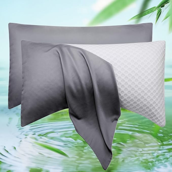 Cooling Crescent Side Sleeper Pillow Cases King Size Set of 2 by ELIBABA