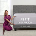 Queen Fitted Sheet Only Deep–Pocket – Extra Deep Pocket Queen Fitted Sheet – by DeaLuxeBedding