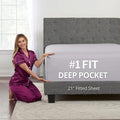 Deep Pocket Full Size Fitted Sheet – Full Fitted Sheet Only – 21” Full Size by DeaLuxeBedding