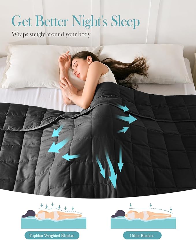 Topblan Weighted Blanket Twin Size, Breathable Ultra Soft 15lbs Weighted Blanket - Image 3