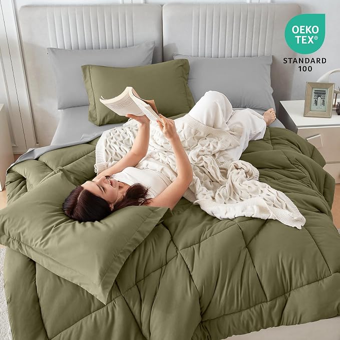 Sasttie Twin XL Comforter Set, 5 Pieces Reversible Twin XL Bed in a Bag - Image 6