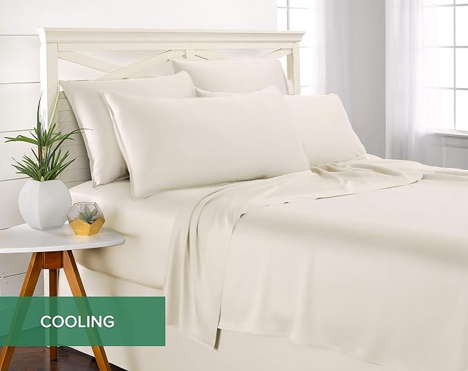Pure Bamboo Twin Sheets, Genuine 100% Organic Viscose Derived from Bamboo Bed - Image 5