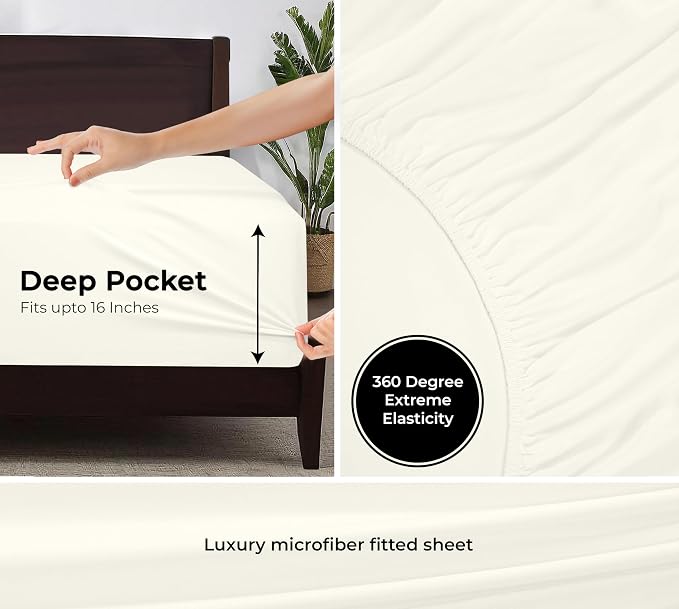 Royale Linens Fitted Sheet King - Image 3
