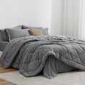 Love's cabin Twin Comforter Set Grey, 5 Pieces Twin Bed in a Bag, All Season by Lovescabin