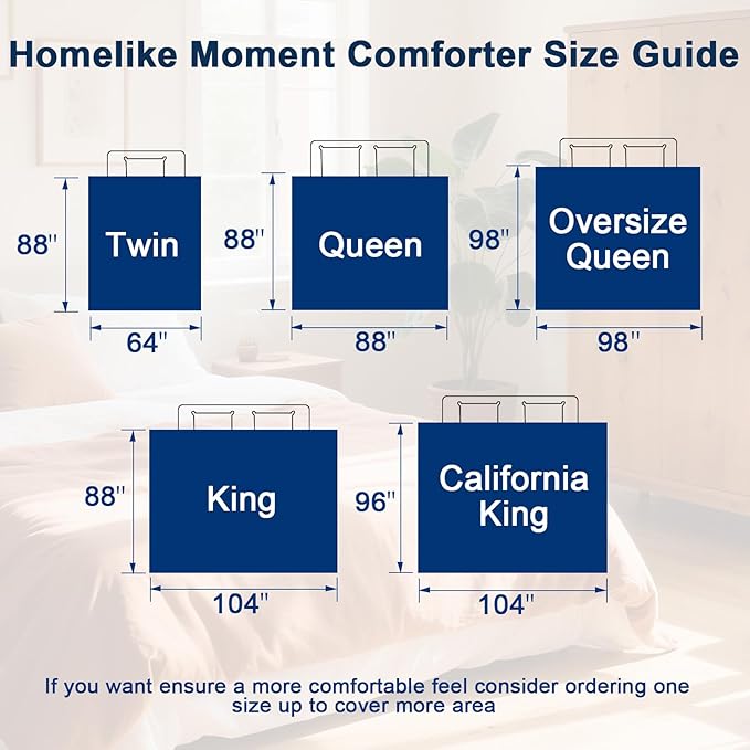 Homelike Moment Twin Comforter Duvet Insert- Blue Down Alternative Bed - Image 6