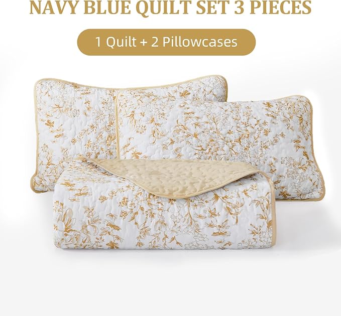 WONGS BEDDING Quilt Queen Size, Botanical Quilt - Image 7