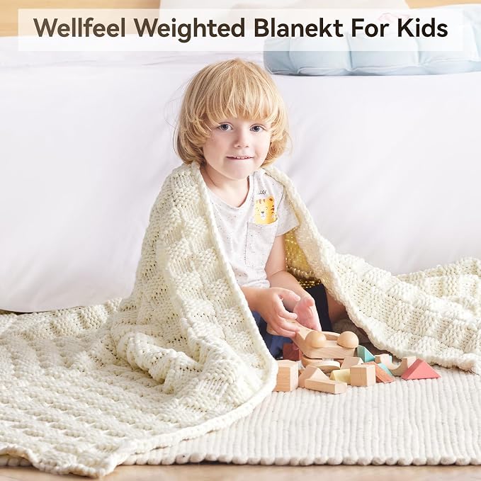 Knitted Weighted Blanket for Adult, No Beads Heavy Blanket 50” x 60'' 5lbs - Image 2