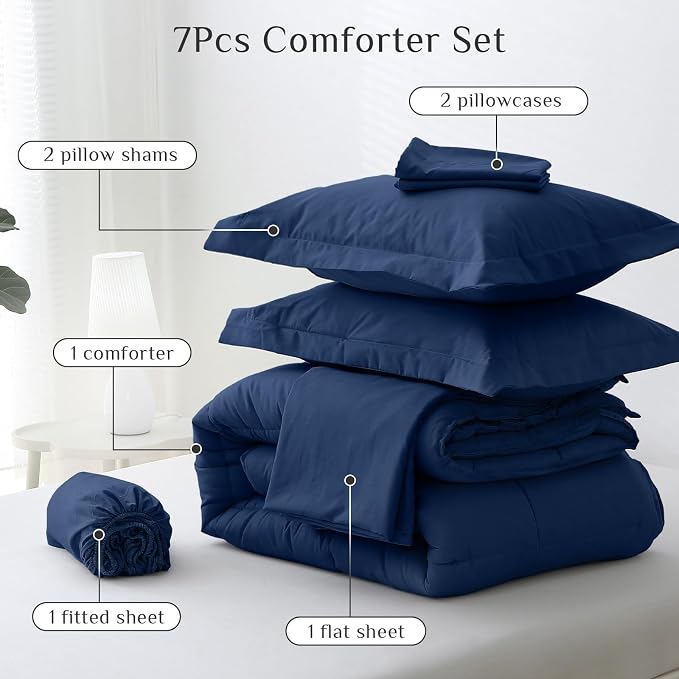 JOLLYVOGUE King Comforter Set, Ultra-Soft Bed in a Bag King Size 7 Pieces - Image 5