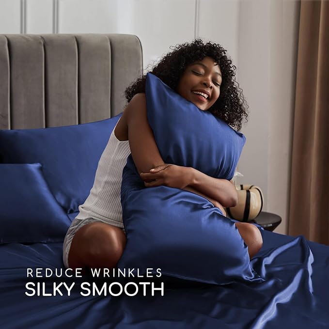 MR&HM Satin Bed Sheets, King Size Sheets Set - Image 3