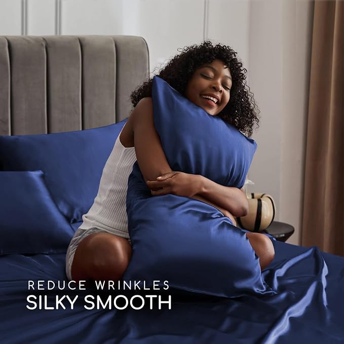 MR&HM Satin Bed Sheets, Twin XL Size Sheets Set - Image 3