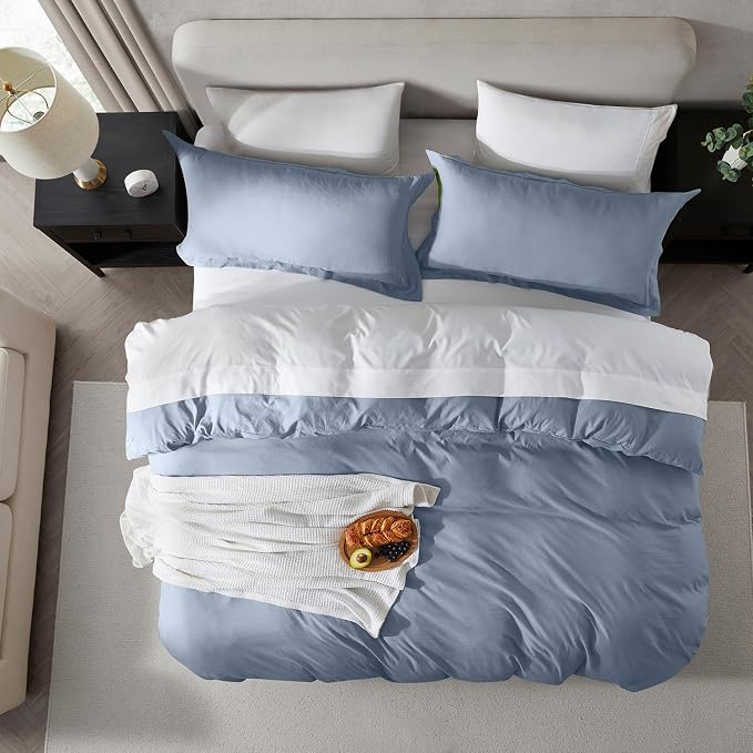 Nestl Stone Blue Duvet Cover Queen Size - Image 5