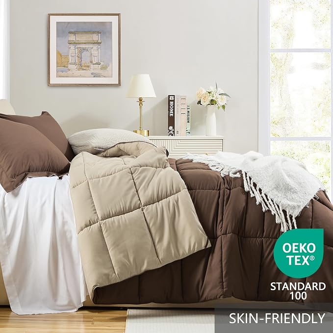 Homelike Moment Twin Comforter Set Brown, Comforter Twin Size Bed Set, - Image 3