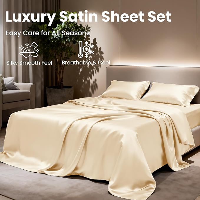 Love's cabin Satin Sheet Set, 3 Piece - Image 8