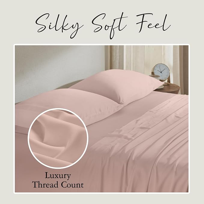 Karissa Mae Cooling Bamboo Viscose Standard Size Pillowcase Set | 100% - Image 6