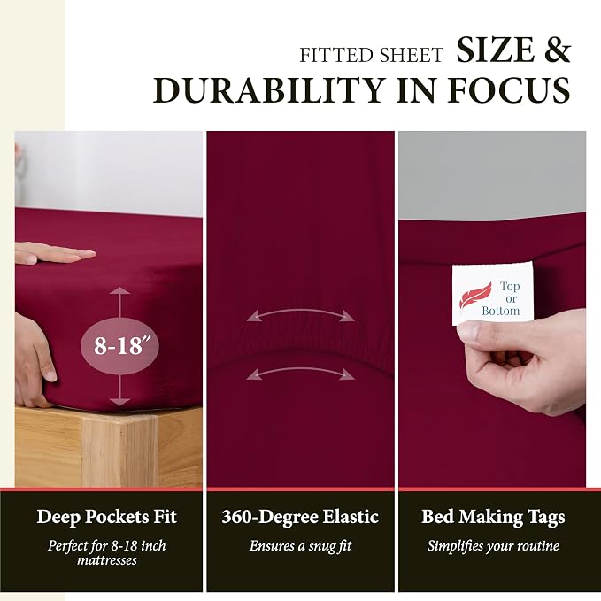 100% Egyptian Cotton Full Size Sheet Set - Image 4