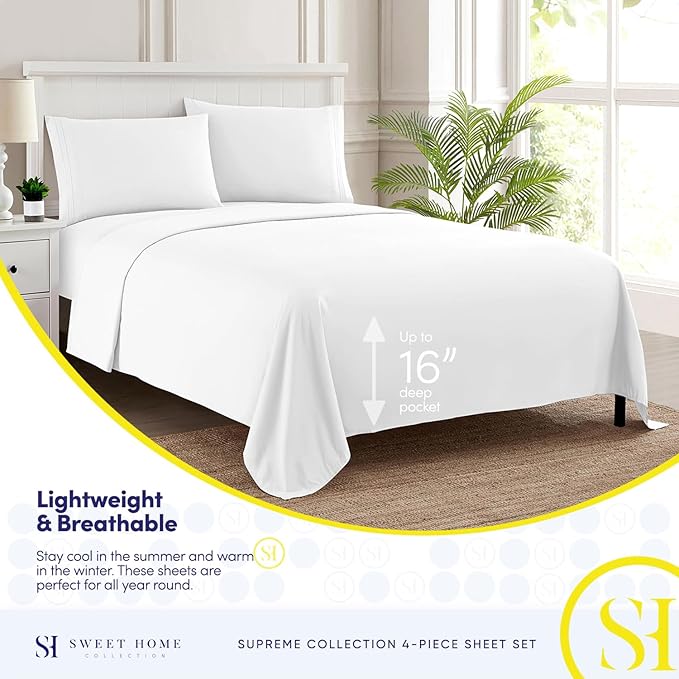 Twin XL Sheets - Breathable Luxury Sheets - 1800 Supreme Collection Extra Soft - Image 3