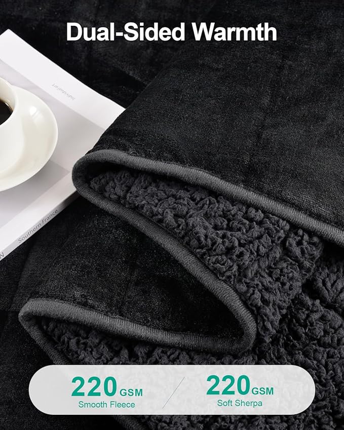 Super Fuzzy Soft Sherpa Fleece Weighted Blanket, 25 lbs Dual Sided Fluffy Heavy - Image 3